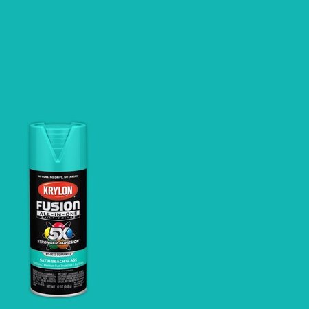 SHORT CUTS Krylon Fusion All-In-One Satin Beach Glass Paint+Primer Spray Paint 12 oz K02731007